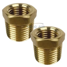 2PC 3/8" Male x 1/4" Female Hex Reducer Bushing Adapter Pipe Reducing Fitting