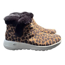 Image of Skechers On-The-Go Joy Ankle Boots Womens 6 Brown Black Leopard Print 16608