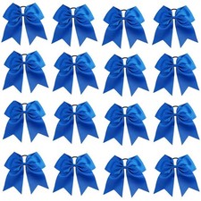 16PCS 8" Large Cheer Hair Bows Ponytail Holder Elastic Band for Cheerleading ...