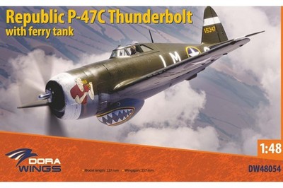 Dora Wings 48054 1/48 Republic P-47C w/ ferry tank Thunderbolt plastic kit