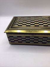 Vintage Bauhaus Metal Hinged Tin Made In W Germany W/checkered Design