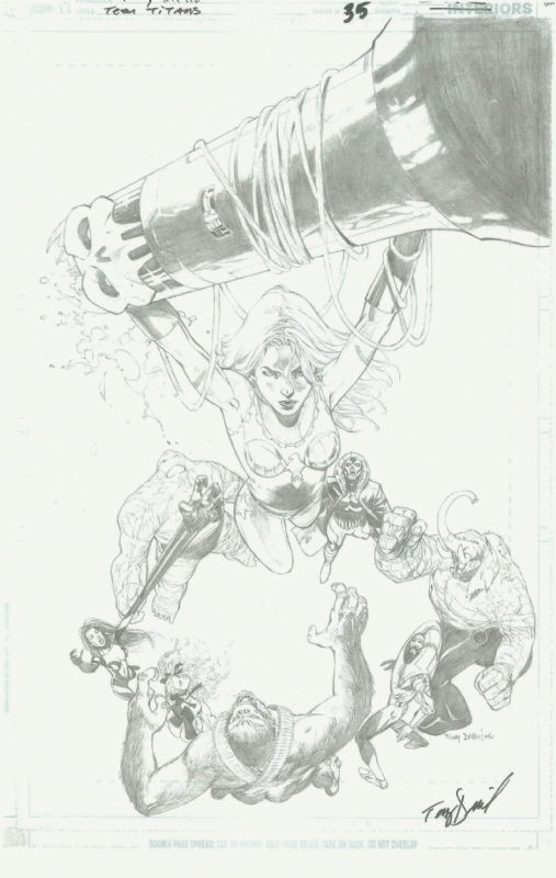 TEEN TITANS 35 TONY DANIEL 2006 Cover featuring Wonder Girl Original Comic Art Comic Art