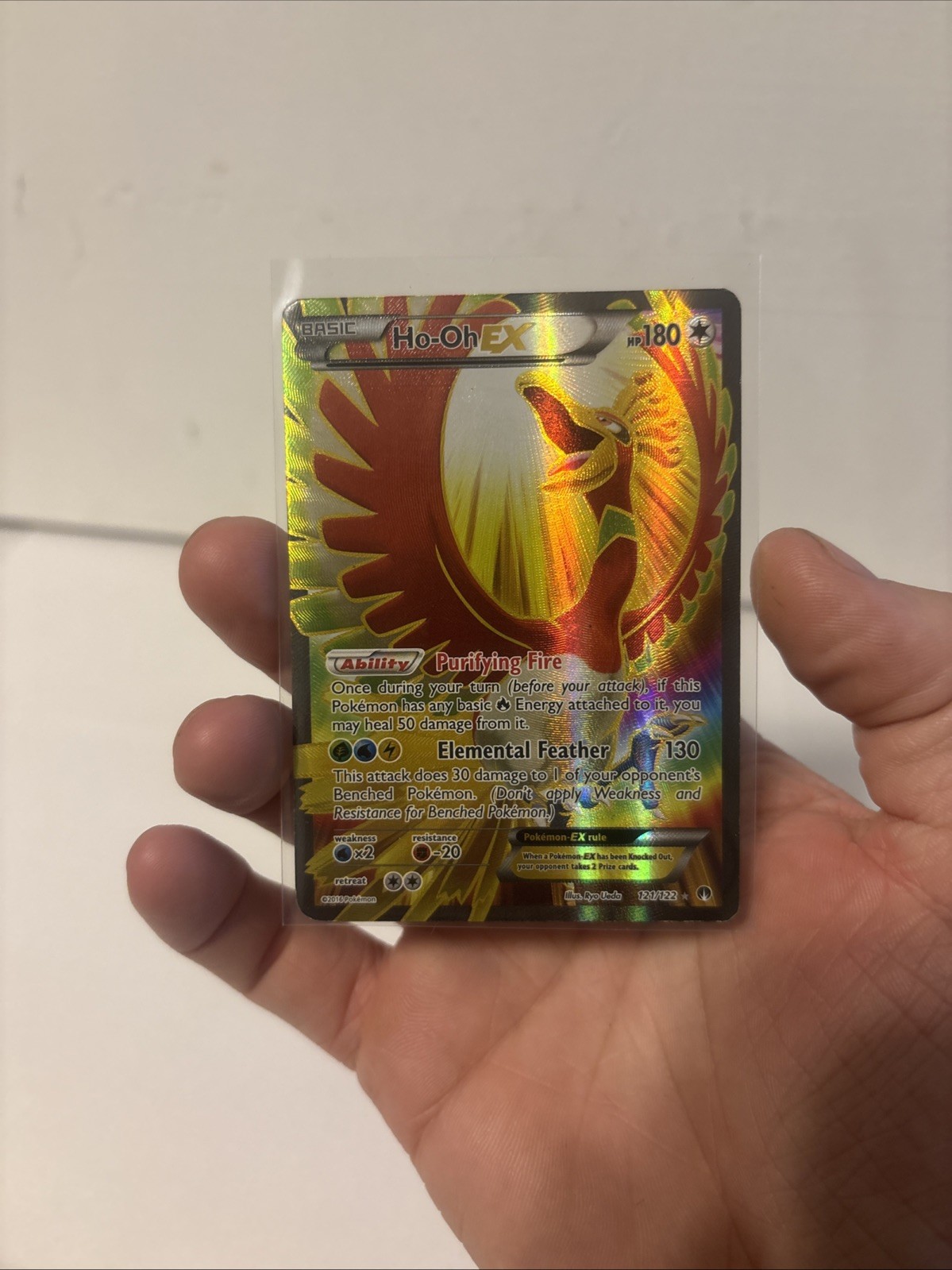 Ho-oh EX 121/122 Ultra Rare Holo Full Art BREAKpoint Pokemon Card LP