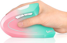 Lekvey Ergonomic Mouse, Vertical Wireless Rechargeable 2.4G Pink Green