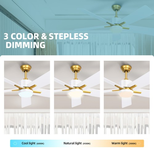 52 Inch Modern Ceiling Fans with Lights Remote & APP Control Indoor Ceiling Fan - Picture 16 of 20