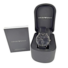 Emporio Armani AR0382 Reloj Hombre Cuarzo Acero Inoxidable con Correa de Cuero