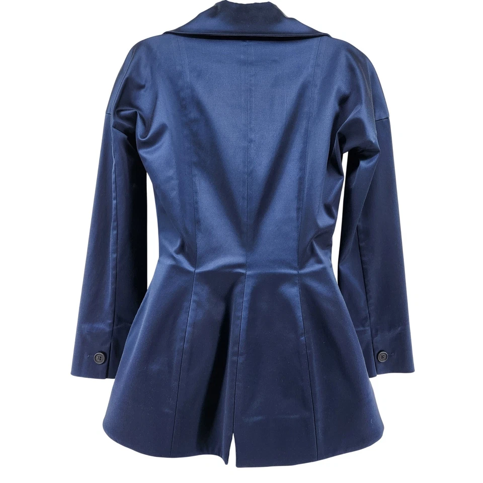 Blazer Romeo Gigli vintage años 90 azul satinado elástico IT 44 / US 10 Estate 1996 Foto 2 de 4