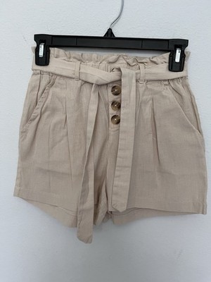 Jolie & Joy Junior s Belted Paper Bag Shorts Size Small