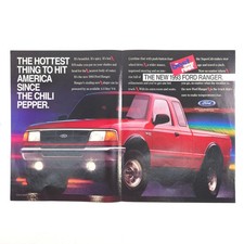 1993 Ford Ranger Print Ad Chili Pepper Theme Red XLT SuperCab Promo Show Display