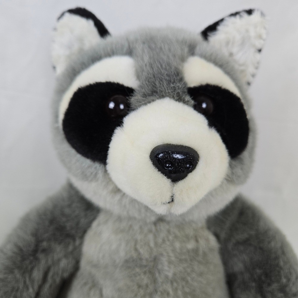 The Bear Mill Custom Made Gray Raccoon 10" Plush Toy Vintage Collectible