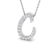 9k Weißgold runder Diamant Anhänger 0,3ct G-SI2 Gesamt Diamant Gewicht 0,3ct