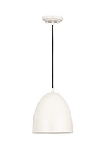 Z-Lite 1 Light Pendant 6012P9-SWH 10.50x9.50x9.50 Matte White