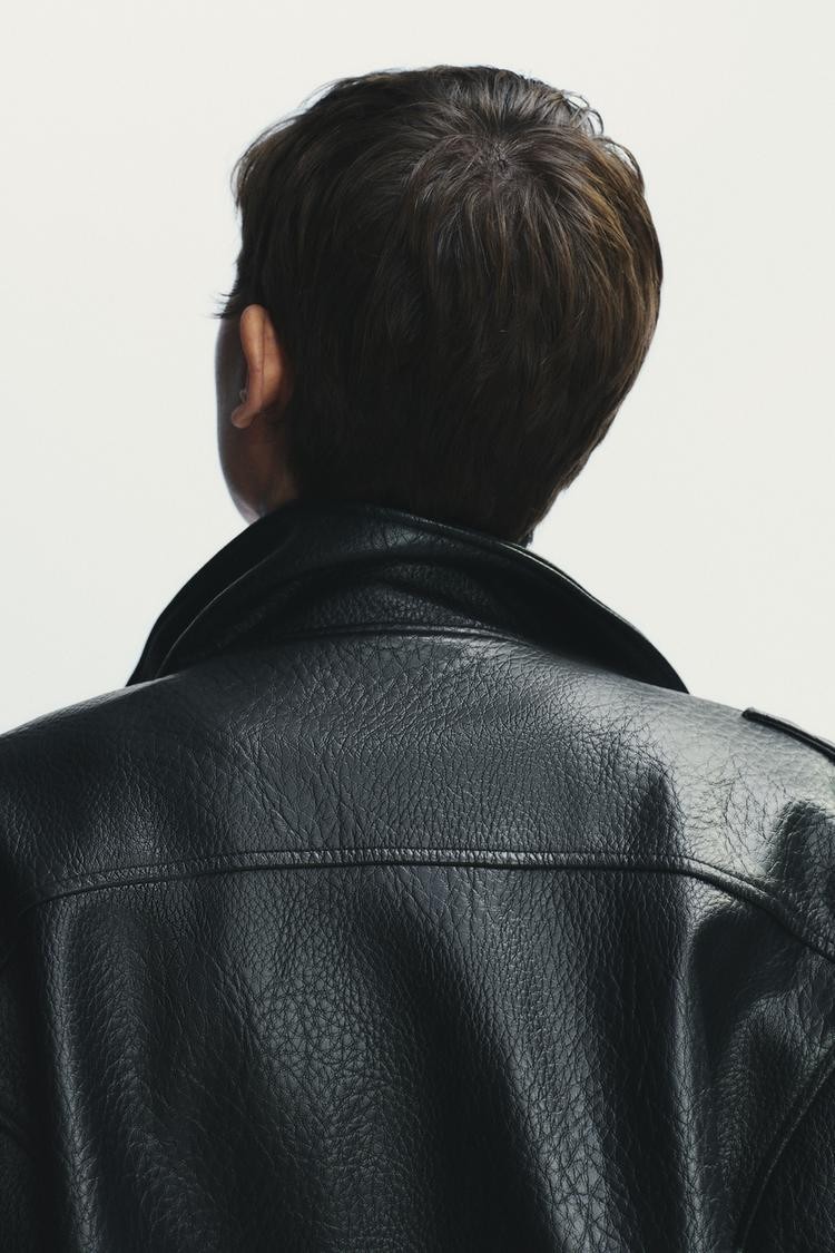 ZARA Black Faux Leather Bomber Jacket 4391/872/800 XS_S_M_L _XL