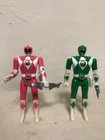 Mighty Morphin Power Ranger Flip Head Green and Pink Ranger Vintage Bandai 1993