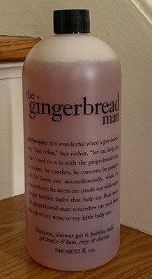 Philosophy The Gingerbread Man Shampoo Shower Gel & Bubble Bath 32 fl oz New