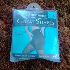1 Pair No Nonsense Great Shapes Size A Beige Mist Light Sheer Toe Made in USA