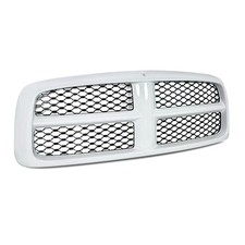 Bright White Black Front Bumper Grille For 2002-2005 Dodge Ram 1500 2500 3500
