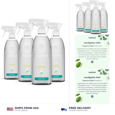 method Daily Shower Cleaner Spray, Eucalyptus Mint Scent, 28 fl oz, 4 Pack