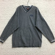 VINTAGE Harley Davidson Sweater Large Gray V Neck Pullover Jackson TN Mens L