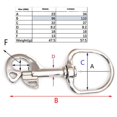 3.7 / 4.3 '' Schwenkbare Karabinerhaken Hochfester Single Ended Trigger  Clip
