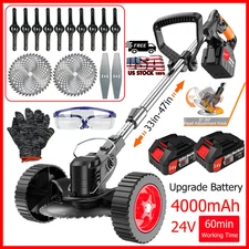 Cordless Weed Eater Electric Brush Cutter Lawn Edger Grass String Trimmer 2500W