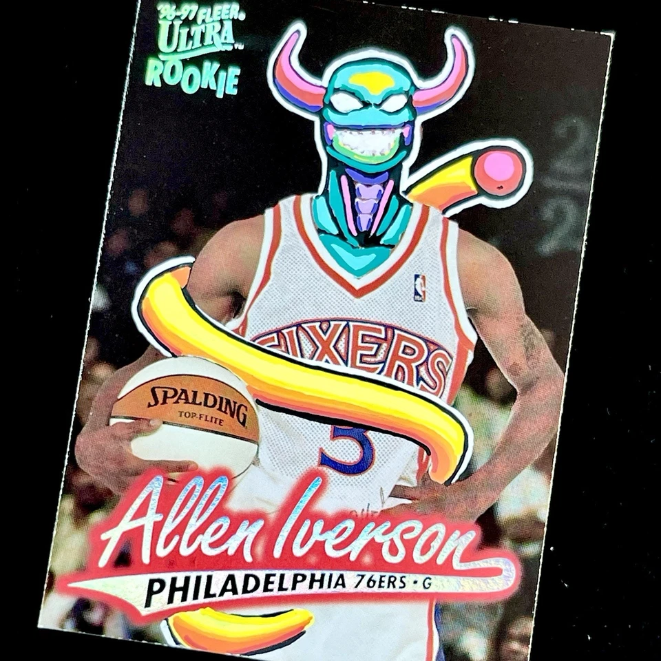 1/1 ALLEN IVERSON RC 🔥 FLEER ULTRA ROOKIE SSP 🔥 NEW PENINI: ONE OF ONE ART - Image 3 of 4