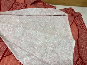 Vintage Japanese Kimono Haori Red Shibori Pattern Traditional Jacket