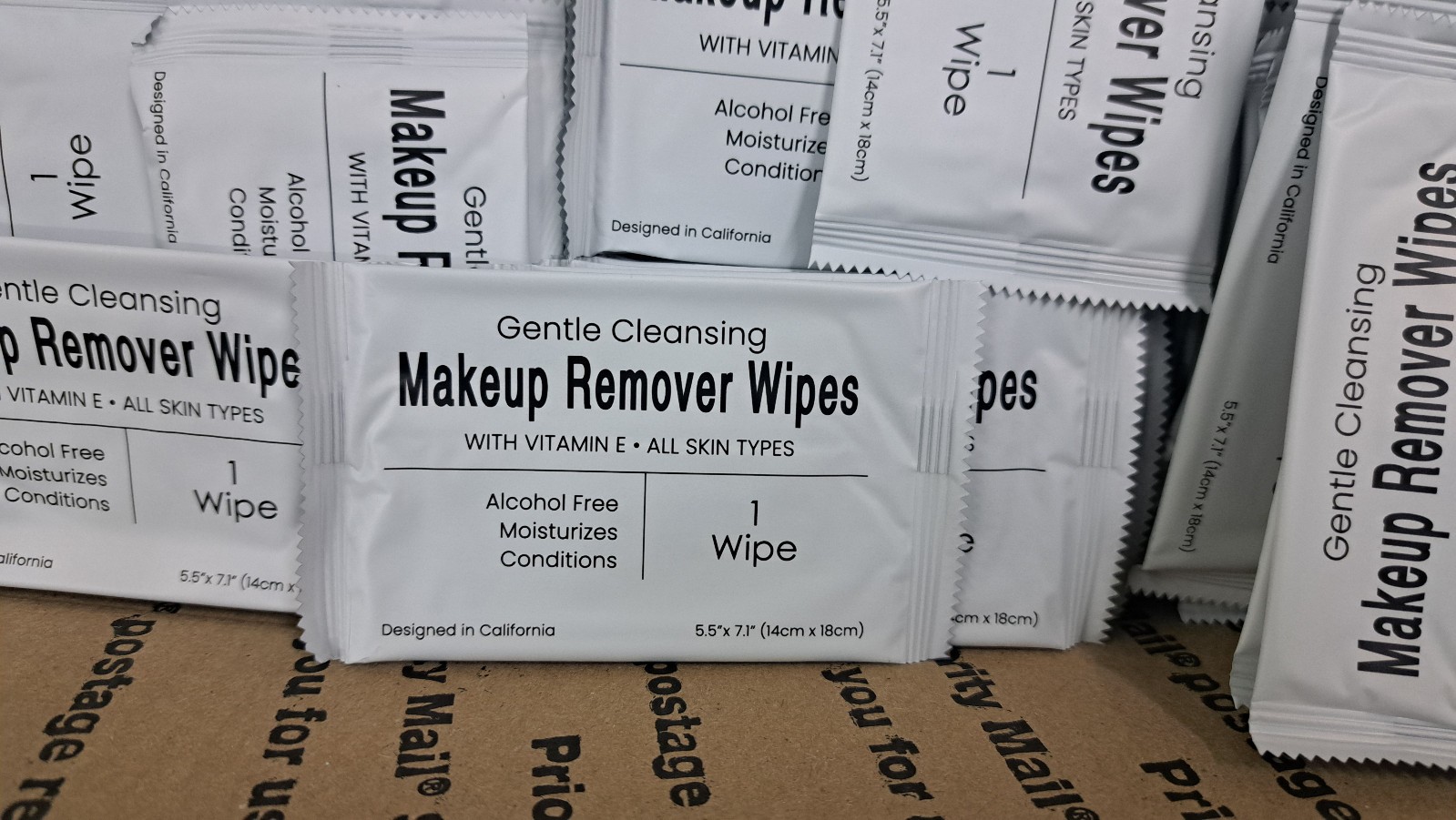 50 Packs Cleansing Makeup Remover Wipes Travel Size Individually Wrapped