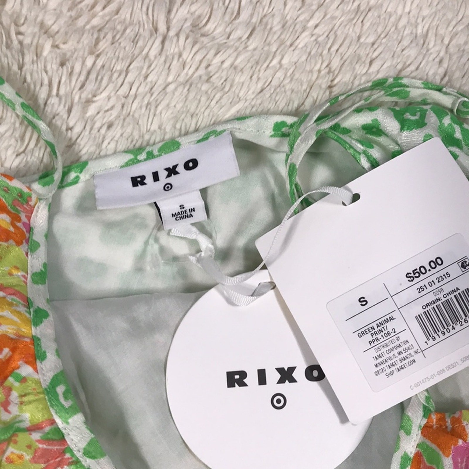 NWT RIXO for Target Leopard Ruffle Slip Dress Women's Small Sundress