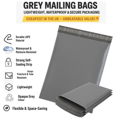 Graue Versandtaschen stark Post Poly Porto selbstklebend - 12 x 16 Zoll Großeinkauf