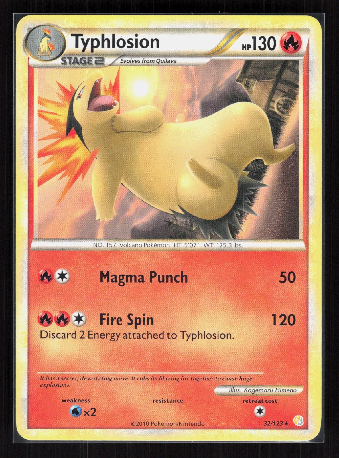 Typhlosion Rare Pokemon HeartGold SoulSilver 32/123 LP