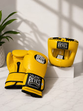 Juego de guantes de boxeo Cleto Reyes y tocado de barra facial completa, cuero