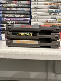 Nintendo NES 3 Game Lot Bad Dudes Star Force Mario Duck Hunt Track Meet