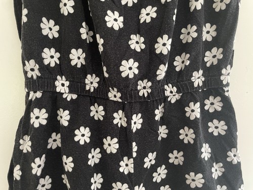 Old Navy Kids Girls Daisy Print Cotton Cinched Waist Short Sleeve Romper Black M - Picture 3 of 6