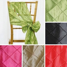 20 PINTUCK TAFFETA CHAIR SASHES Ties Bows Wedding Party Ceremony Decorations