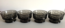Lot of 4 Fostoria Pebble Beach Footed Black Pearl Sherbet Ice Cream Bowls 7 oz