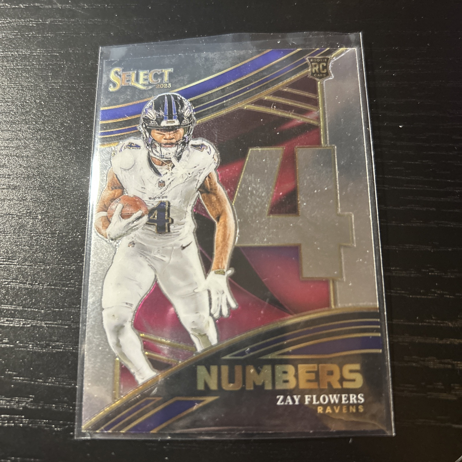 Zay Flowers Numbers Rookie RC 2023 Select Football Card NMB-ZFL Baltimore Ravens