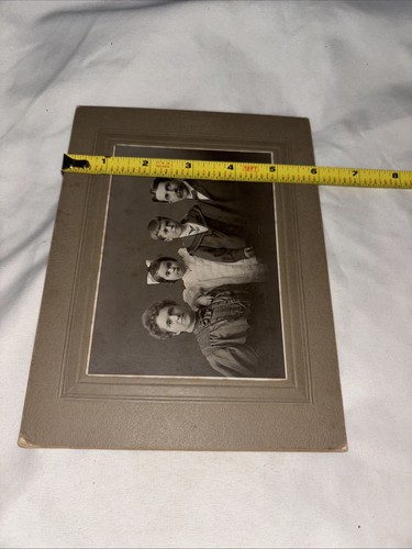 Vtg Family Photo Victorian Era 6” X 8” Matted Card, Raymond 6yrs, Gracie, 3 Yrs - Picture 5 of 5