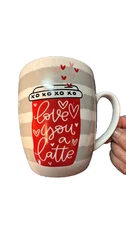 California Pantry Ceramic Coffee Mug, Love You a Latte, 24 oz, EC