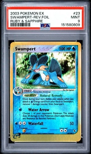 Swampert 23/109 Ruby and Sapphire Reverse Holo PSA 9