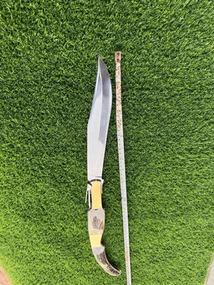 Handmade Spanish Folding Navaja Knife Stag Handle Steel Blade Gift for Him