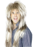 80Er Mega Mullet PerüCke Blond Pat Sharpe Herren 1980Er KostüMzubehöR Neu