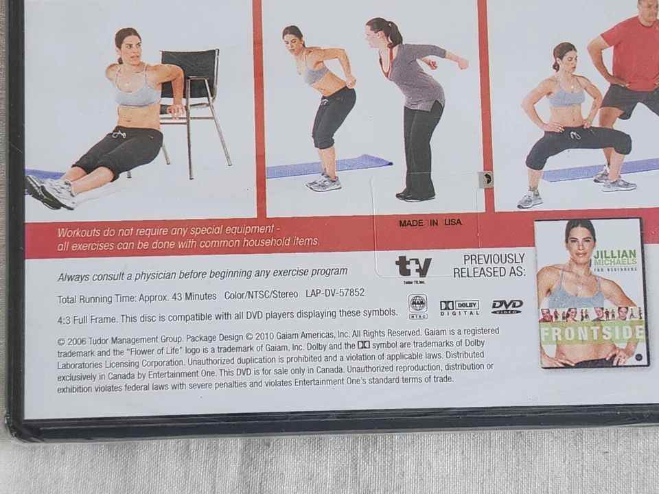 Jillian Michaels For Beginners - Frontside (DVD, 2006) New Sealed Canada Import - Image 3 of 3