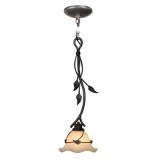 Vaxcel Vine Mini Pendant Oil Shale w/ Amber Flake Glass - PD38807OL