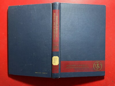 RAO MITRA - GENERALISIERTE INVERSE MATRIZEN ANWENDUNGEN Ed. Wiley (1971) Buch
