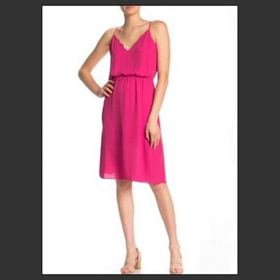 hot pink scalloped dress