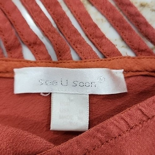 See U Soon Burnt Orange Tank with Back Cut Out Design. Medium - 第 4/7 張圖片