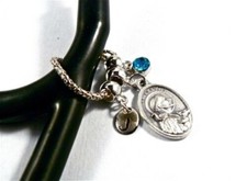 STETHOSCOPE ID TAG ST FRANCIS BIRTH ROSARY CHOICE SAINTS COLORS RN NURSE CLERGY