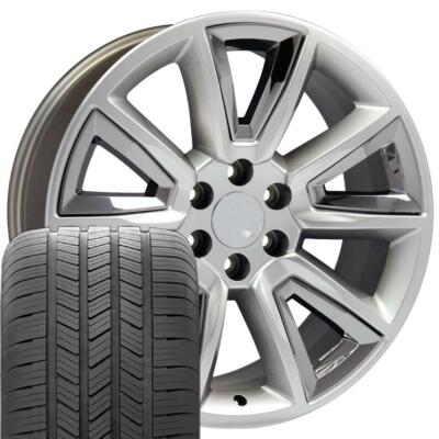 20x8.5 Wheels Tires Fit Yukon Tahoe Silverado Sierra Hyper w/Chrome GY 5696 W1X