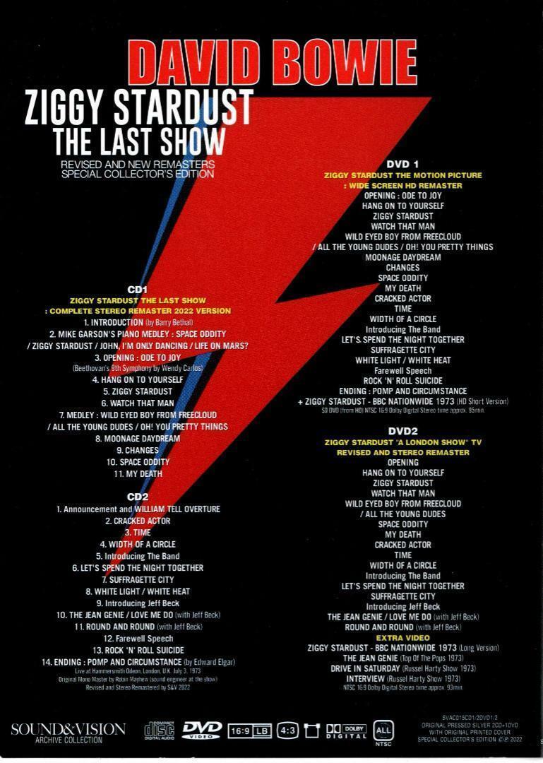 DAVID BOWIE / ZIGGY STARDUST THE LAST SHOW HAMMERSMITH 1973
